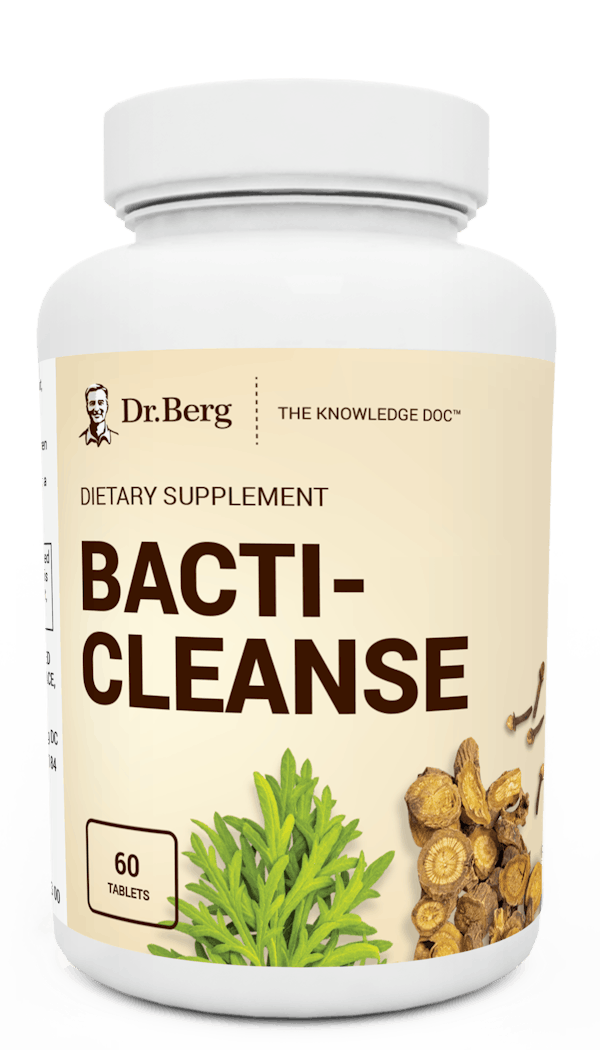 A jar of Dr. Berg Bacti-Cleanse